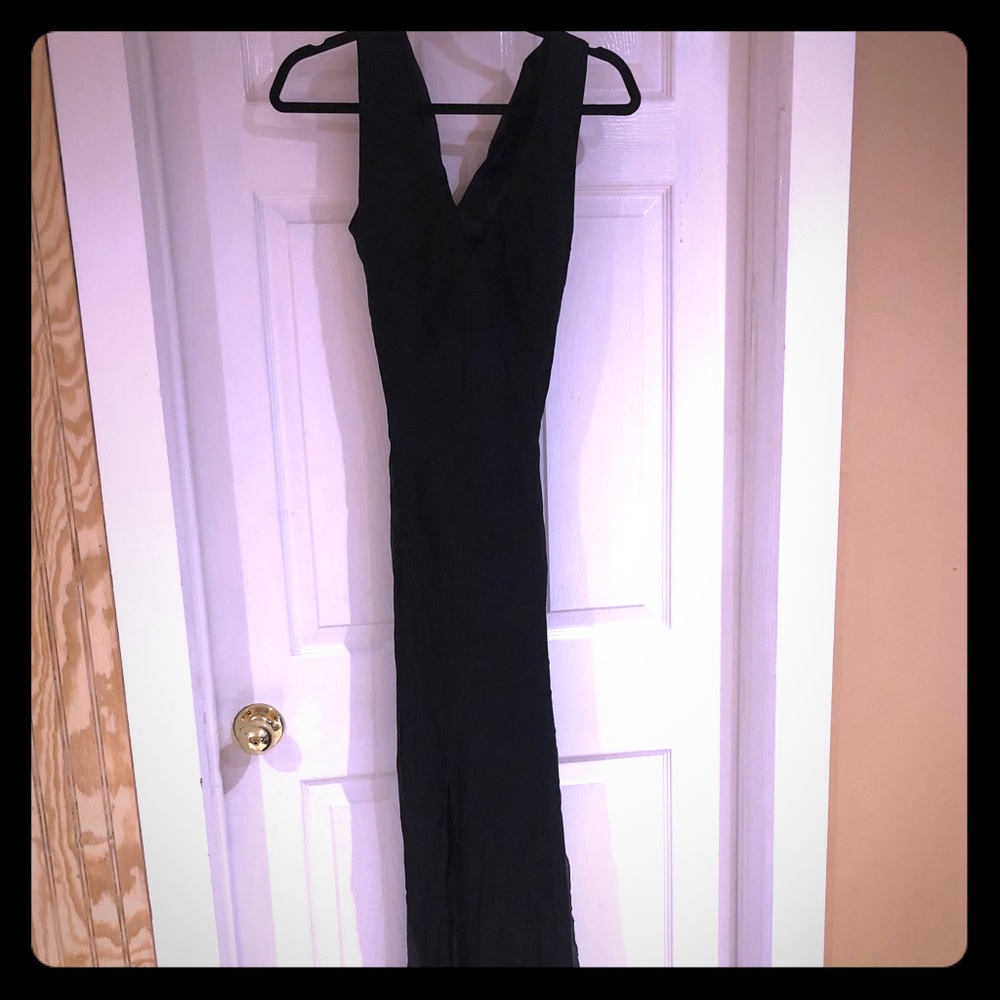 Black formal dress with slit
